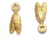02252V, 2x Haarschmuck, Federschmuck für Haare, gold