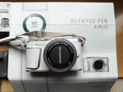 olympus pen e-pl10 weiß Pancake und M. Zuiko Premium 45mm f1,8 Objektive 