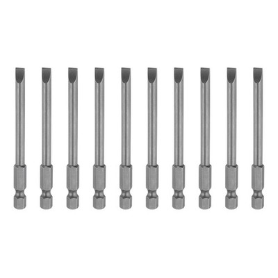 10 Stück SL5 Schlitzschraubendreher-Bits, 5mm Flachkopf-Schraubendreher-Bit 3,1''