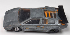 Vintage Maisto Lamborghini Countach Gray Orange Diecast Car Black Wing