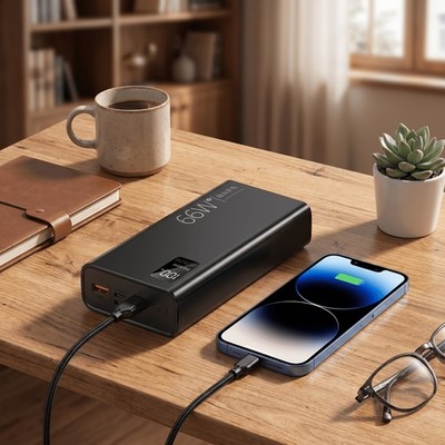 50000mAh Power Bank comes with 4 lines