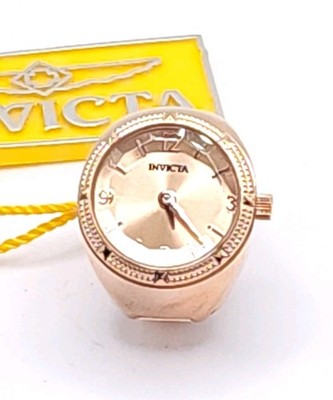 Invicta Rose Gold Women's Ring Watch Mini Angel Musearc Stretch Band