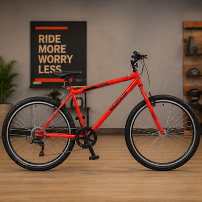 Wildtrak Stahlfahrrad Erwachsene, 26 Zoll 18 Gang Rot 200272