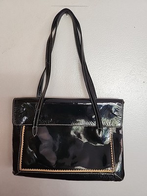 Vintage Saks Fifth Avenue Patent Leather Purse Handbag Made in Italy READ