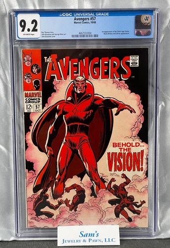 Avengers #57 CGC 9.2 = High Grade 1st App. Silver Age Vision = Marvel Comic 1968