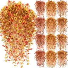 36 Pack Artificial Fall Hanging Flowers Plants for Outdoors Autumn 30 Inch UV...