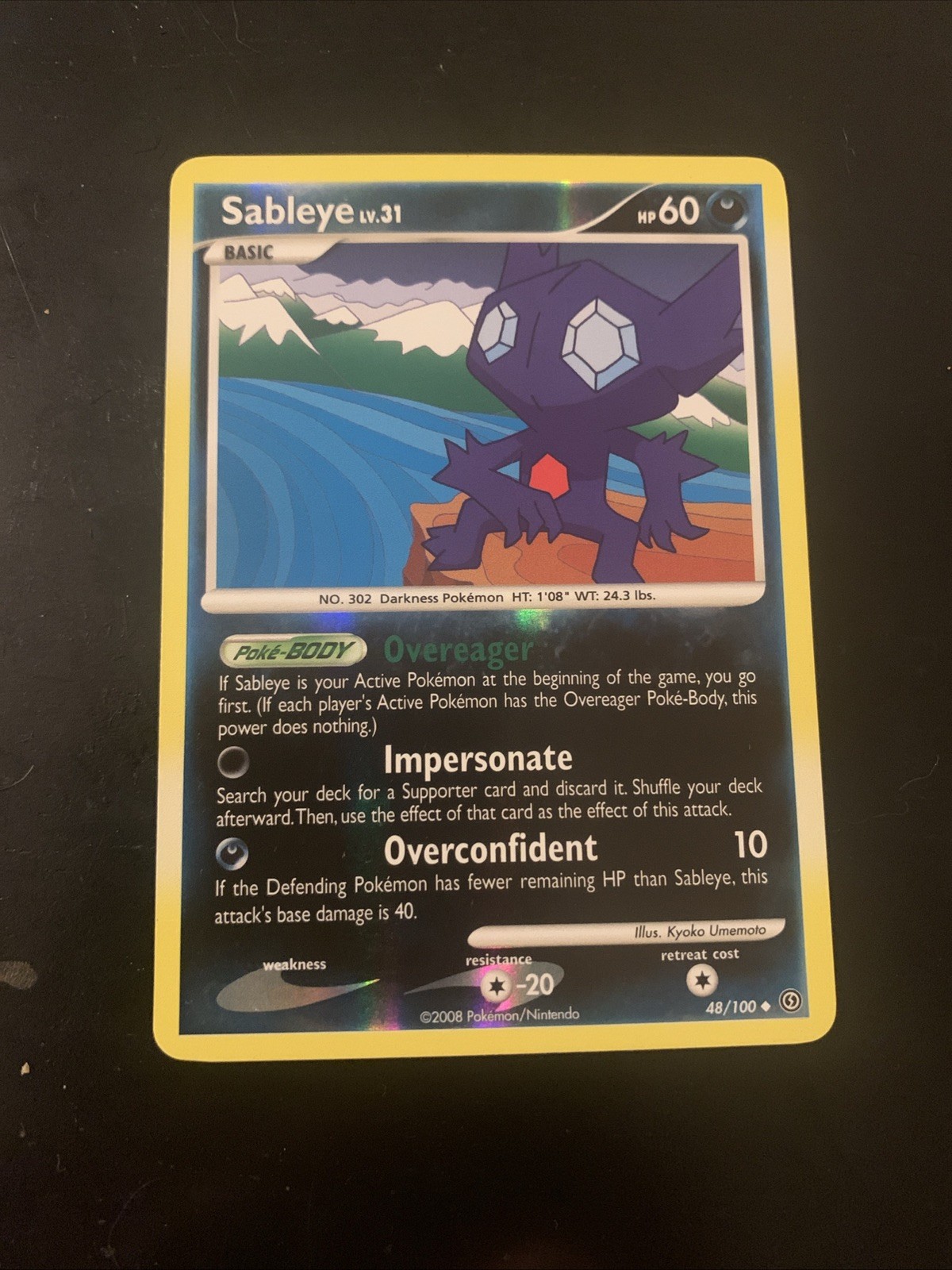 Pokemon TCG-  Sableye 48/100 - Stormfront  Uncommon Reverse Holo LP