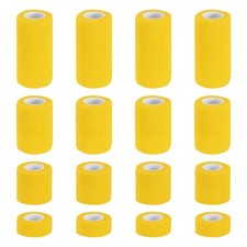 1"/2"/3"/4" 16 Pcs 5 Yard Self Adhesive Bandage Wrap Self Tape Yellow