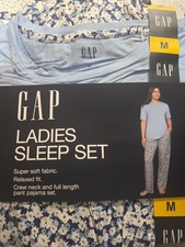 GAP Womens Sleep Set Sz Medium Blue Floral