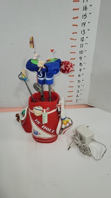 Vtg Enesco Musical 19th Hole Animated Golf Figurine Resin Mice MISSING PARTS- Br