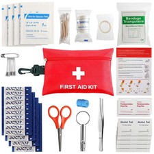 First Aid Kit - 97 Piece - Small Travel First Aid Kit, Ideal for Cars, School...