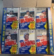 1989 Fleer Baseball Cello Box, New, 24 Packs, Ken Griffey Jr. On Front Of 1 Pack