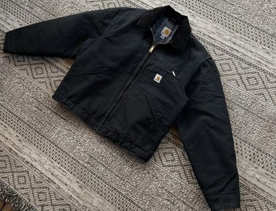 Carhartt Detroit Jacket J001-BLK LARGE Blanket Lined Black Canvas