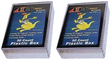 2 PRO MOLD 50 COUNT SNAP STORAGE BOXES Trading Sports Card PC50 Sports 2-piece