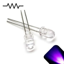 20 x 12v 5mm LED Light UV Purple Ultra Bright Internal Resistor 5v-15v 9v 6v no