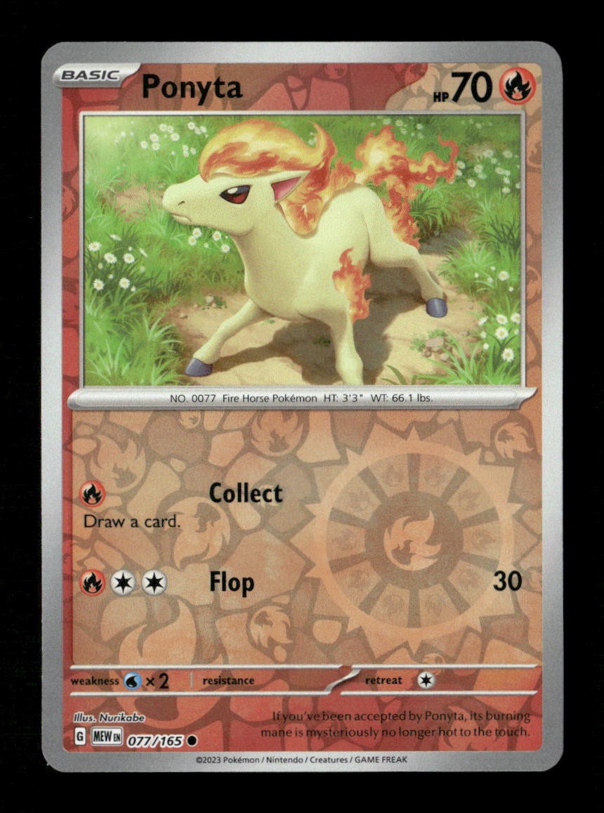 Ponyta Reverse Holo Common SV: Scarlet & Violet 151 077/165 NM Pokemon NM