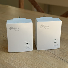 TP-Link AV1000 Powerline Adapter Kit, 2 Adapters, 1000Mbps, Ethernet, White