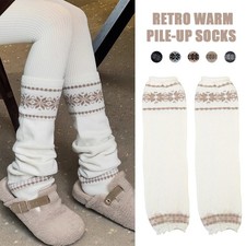 Women's Stretchy Leg Warmers Slouch Socks Boot Toppers Knit 39 cm
