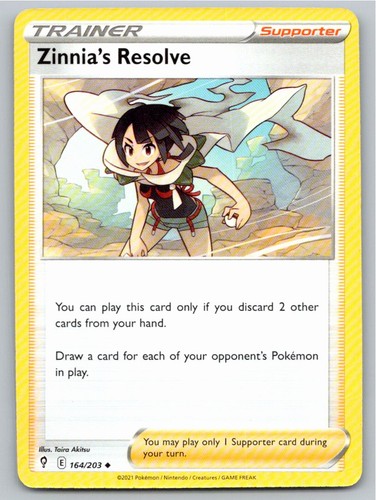 2021 POKEMON ZINNIA'S RESOLVE EVOLVING SKIES 164/203 UC NM A57582 FREE S&H