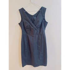 GAP Women's Blue Sleeveless V Neck Wrap Sheath Dress Size 12 Wardrobe Staple