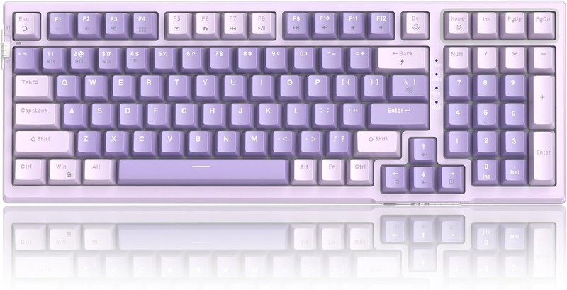 MageGee SKY98 Wireless Gasket Mechanical Keyboard Lavender Violet Switch RGB US
