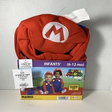 Super Mario Bros. Mario Halloween Costume Infant 6-12 M Brand New