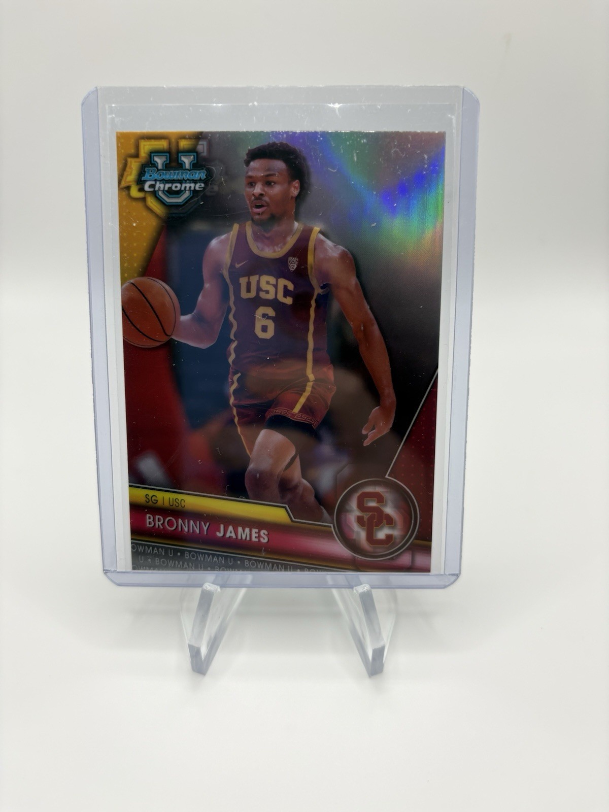 2023-24 Bowman University Chrome Image Variation Bronny James #95 Rookie RC USC