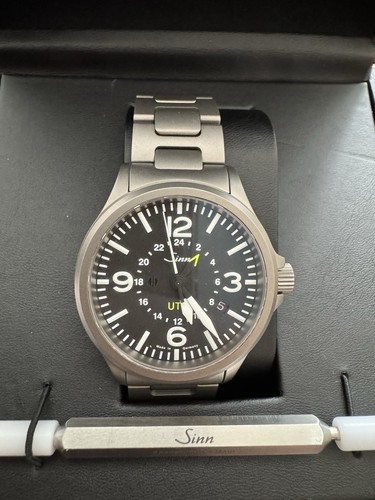 Sinn 856 UTC pilots watch on H Link Bracelet