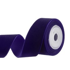 0.98" x 2.18 Yard Ribbon Single Faced Velvet Spool for DIY Dark Purple