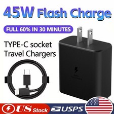 45W USB-C Super Fast Wall Charger  6FT Cable Fit Samsung Galaxy S21 S22 S23 S24