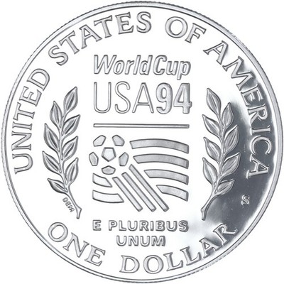 1994 S World Cup Soccer Proof Commemorative 90% Silver Dollar US