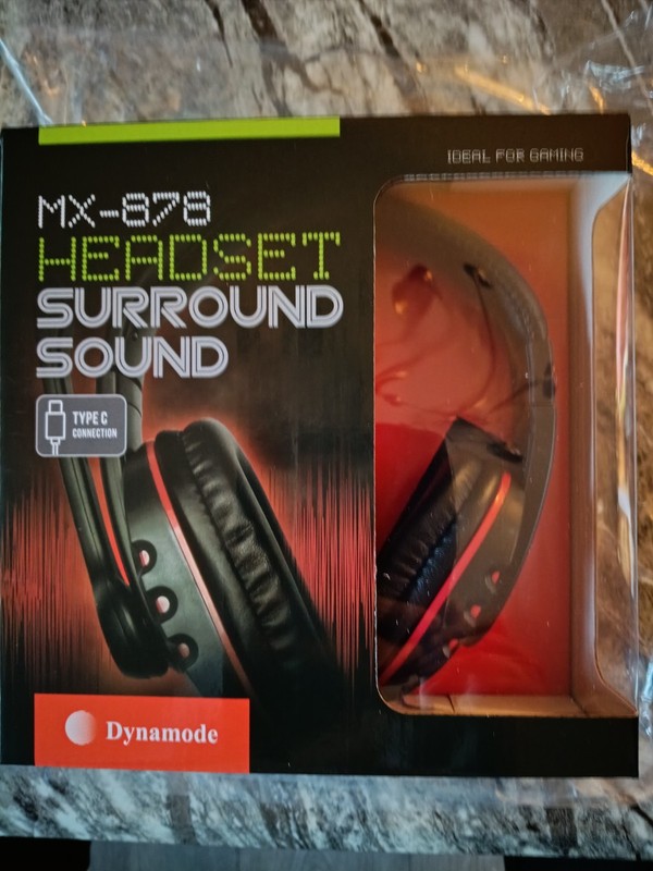 Dynamode MX-878-C Wired USB-C Gaming Headset Surround Sound Boom Mic Black/Red