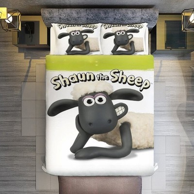 Anpassbar Bettwäsche Set 14.Shaun the Sheep Bettbezug135x200 Kissenbezüge80x80