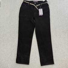 Gloria Vanderbilt Pants Women  s 12 Black Corduroy Amanda Classic Fit Belted