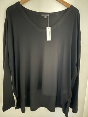 NWT JAMES PERSE LONG SLEEVE BLACK TOP TUNIC Size 2/M