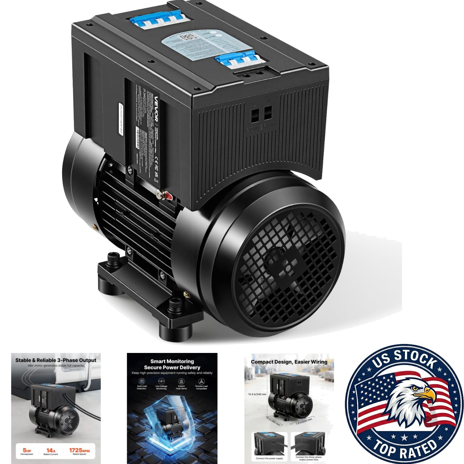 Durable Multi-Machine 5HP Rotary Converter - Intelligent Monitoring & Protection