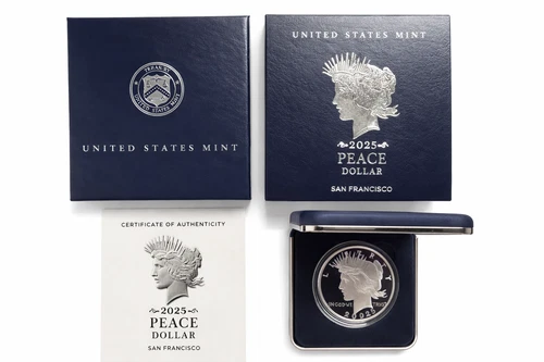 2025 S Peace Silver Dollar Proof With Box and COA
