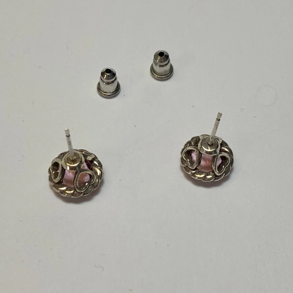 Brighton Pink Crystal Iris Stud Earrings - Image 3 of 4
