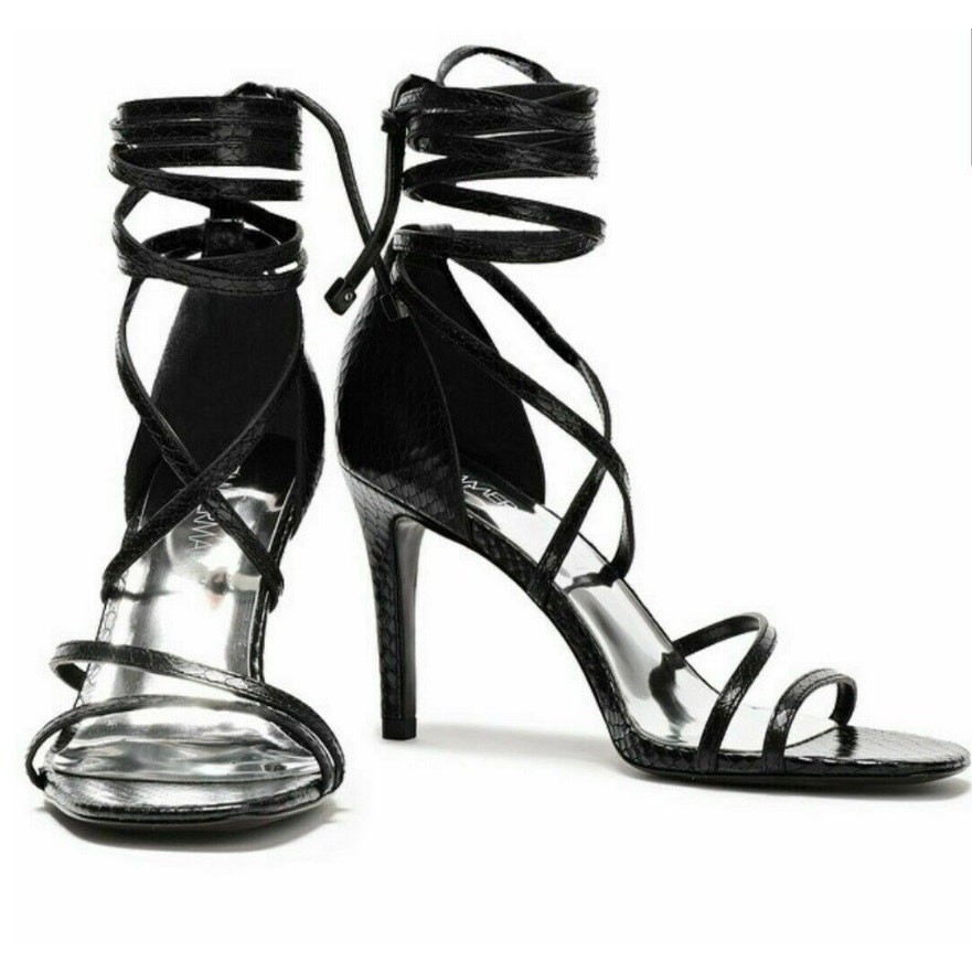 Zimmermann Python Embossed Leather Wrap Sandals –… - image 2