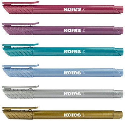 6 Kores Fasermaler Brush Tip Marker Metallic Style