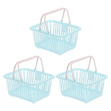 Mini Shopping Baskets with Handles Small Tiny Baskets, 3Pcs, Blue