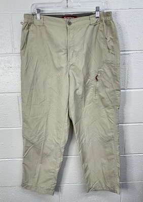 SIMMS Ultralight Nylon Fishing Pants Khaki Tan / Men s Size Large