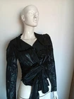 IVAN GRUNDAHL black wrap top blouse size S/M