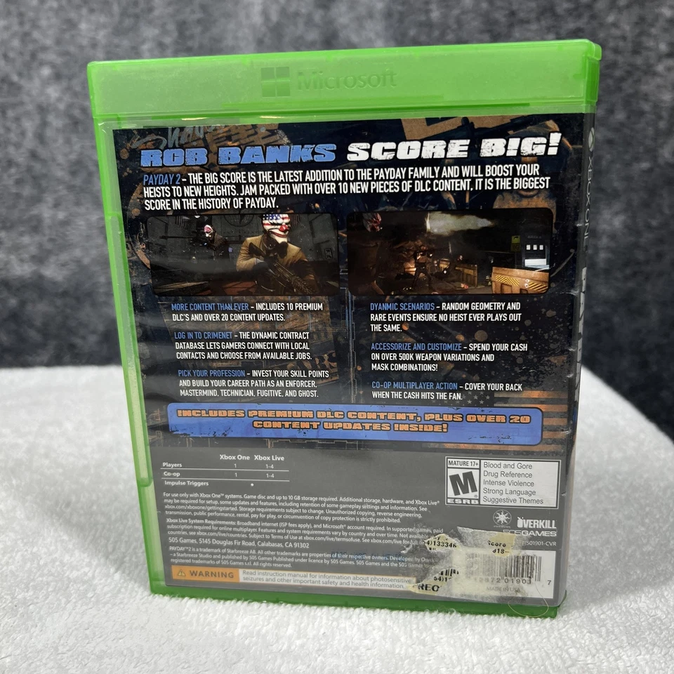 Payday 2 The Big Score Xbox One Video Game Complete 10 DLC Packs Heist Action - Image 2 of 4