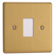 Varilight Powergrid 1-Gang Front Plate with Yoke Brushed Brass