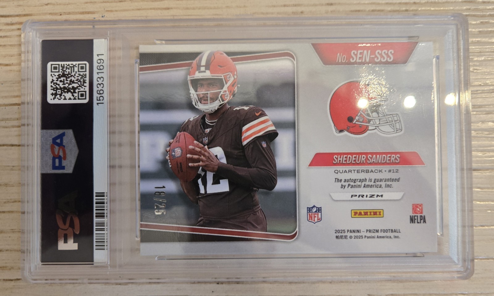 2025 Prizm Sensational Signatures Navy Camo Shedeur Sanders /25 Auto PSA 10 🔥🔥 view 2
