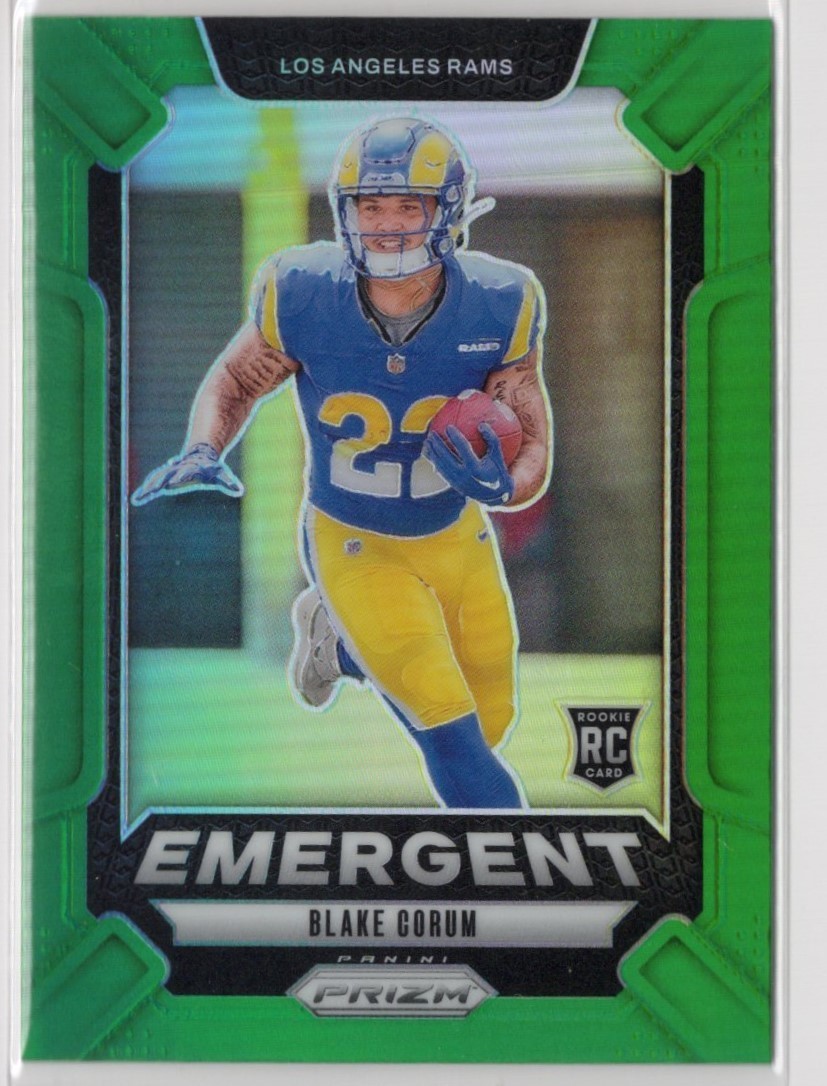 2024 Panini Prizm - Emergent Blake Corum #10 Green Prizm (RC)