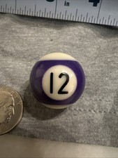 Replacement Mini Billiard Pool Ball 1 One Inch Number 12 Purple White Miniature