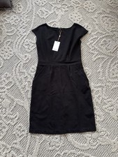 BNWT Quince Black Jersey Dress Size Medium Shift w/ Pockets Sleeveless Stretch
