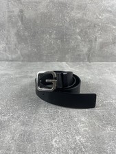 Gucci Black Leather luxury Belt with G Logo Buckle 2000s Size 95